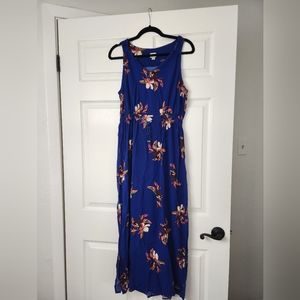 Blue floral maxi dress